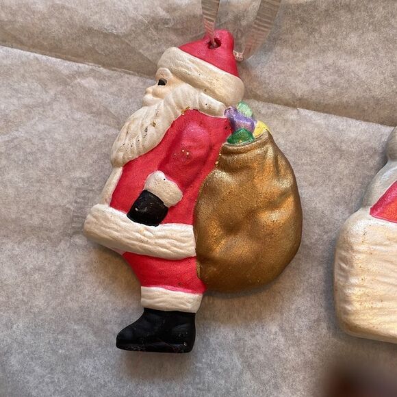 3 ceramic handcrafted hand painted Christmas tree ornaments - Picture 6 of 8